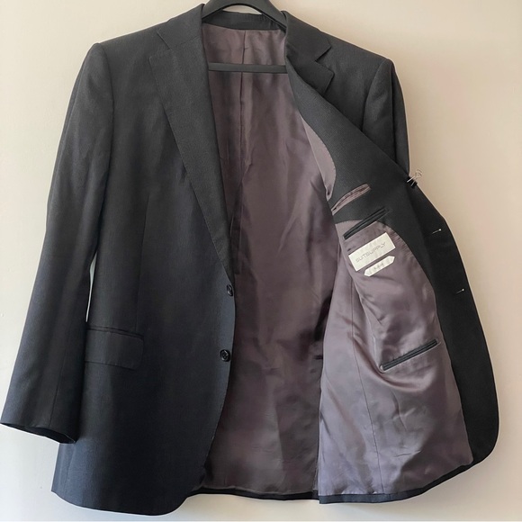 SUIT SUPPLY Black ultra fine pinstripes two button suit (58 with matching pants) - Picture 1 of 10